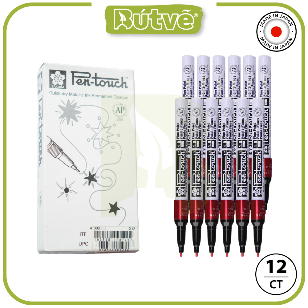 Bút sơn dầu Sakra Pentouch Fine Point 1.0mm đánh dấu đa năng - Đỏ (Red) XPMKA#19