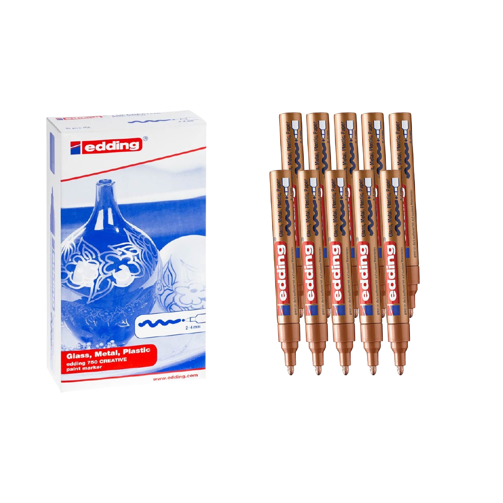 Bút sơn dầu vẽ đa chất liệu Edding 750 Paint Marker 2-4 mm - Đồng ánh kim (Copper)