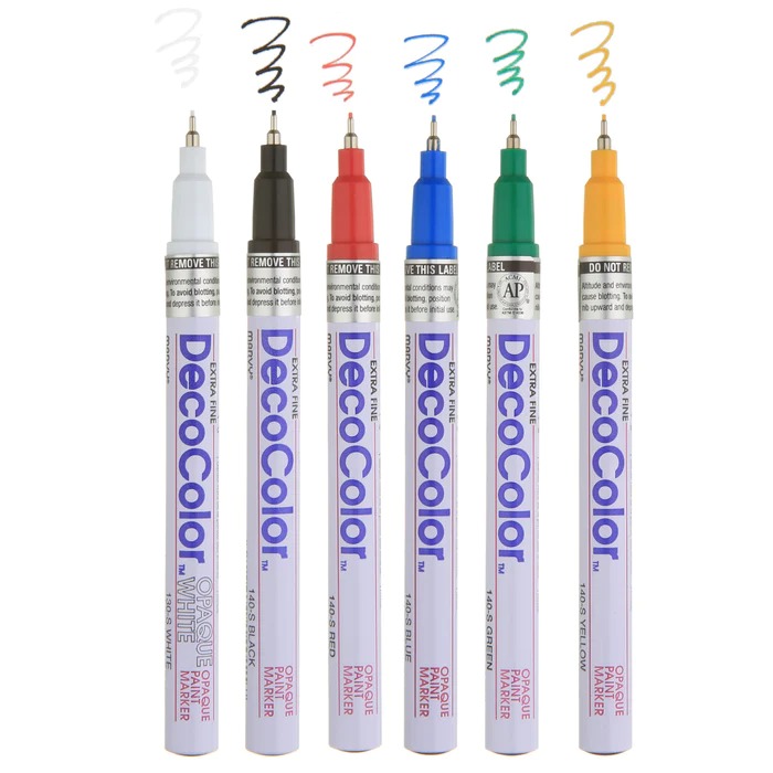 Bút sơn dầu đánh dấu công nghiệp Marvy DecoColor Industrial Paint Marker Broad 2.0mm - Trắng (White) #728
