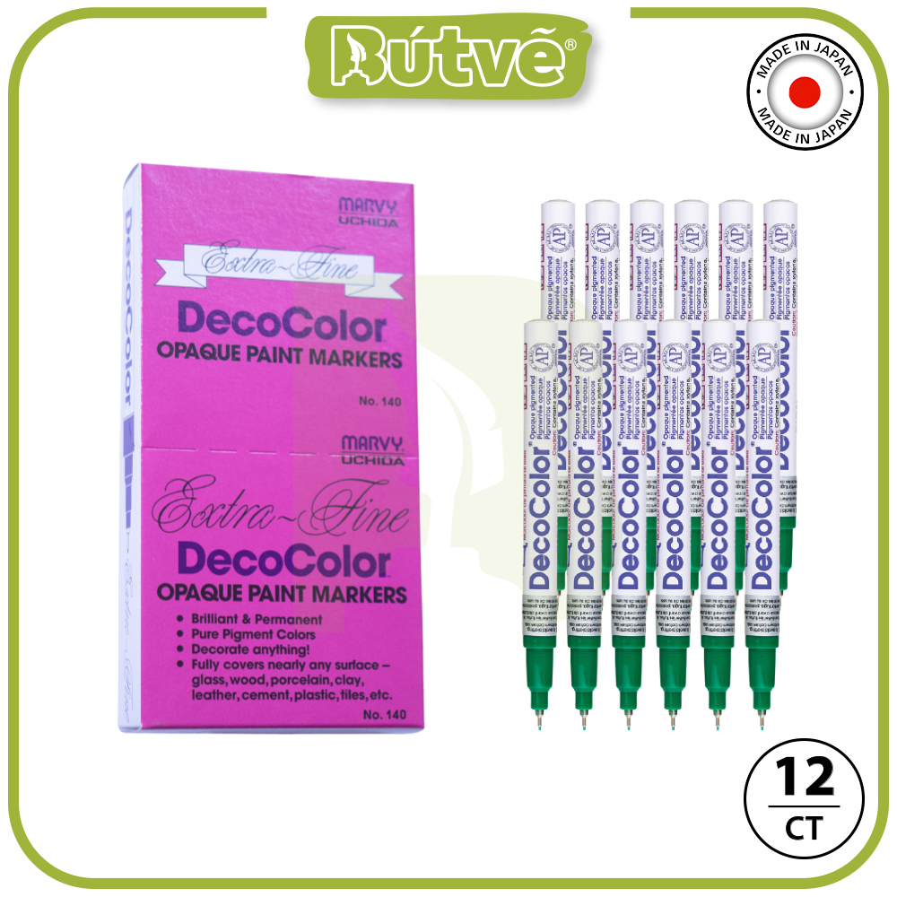 Bút sơn dầu viết thiệp Marvy DecoColor Paint Marker Extra Fine 0.8mm - Xanh lá cây (Green) #140