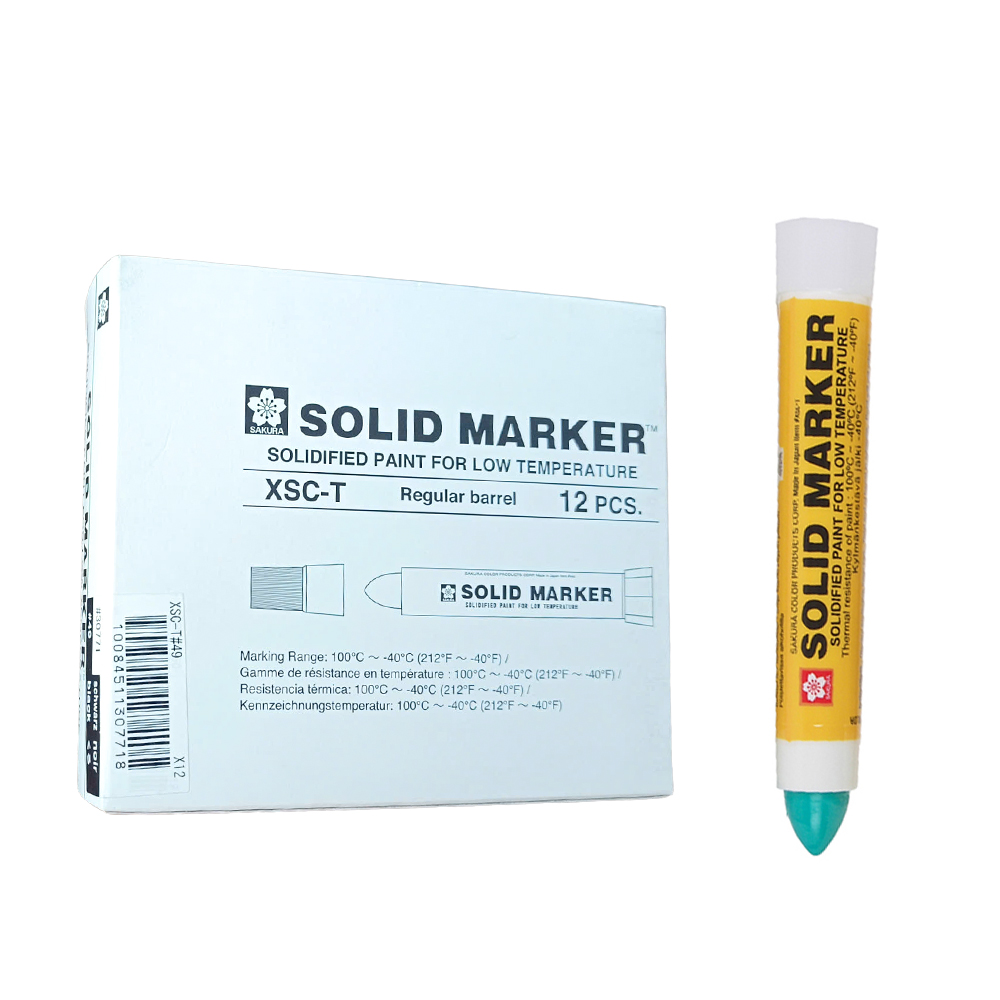 Bút sáp dầu chịu nhiệt độ thấp Sakura Solid Marker Low Temperature 12.0mm - Xanh lá cây (Green) XSC-T#29