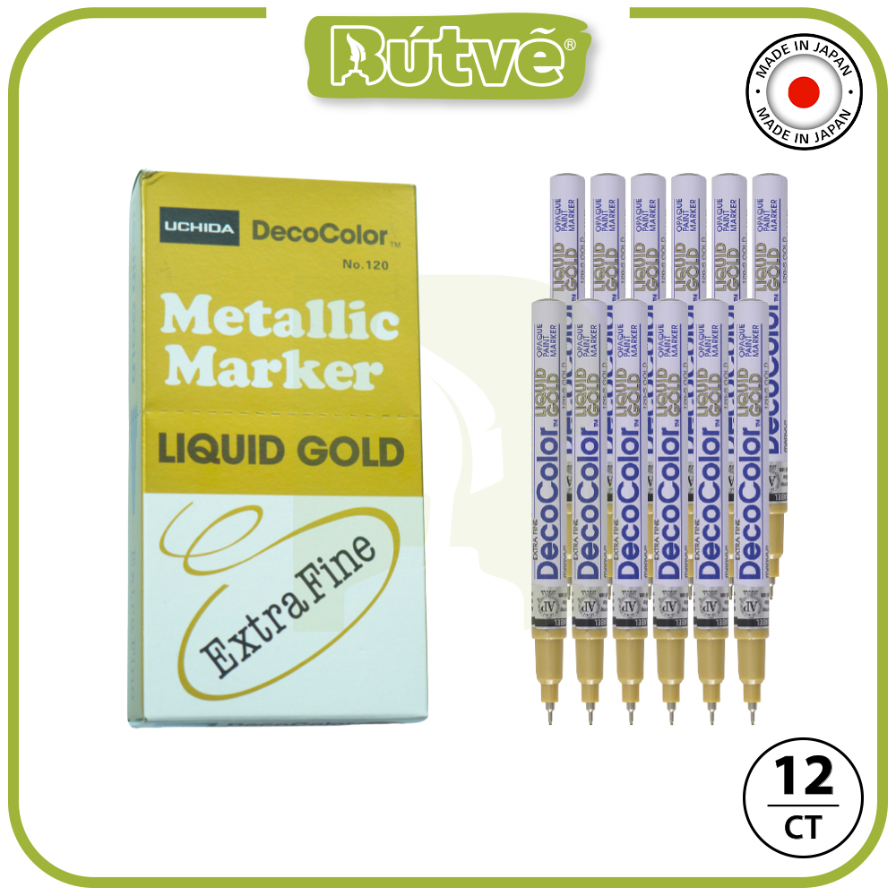 Bút sơn dầu viết thiệp Marvy DecoColor Paint Marker Extra Fine 0.8mm - Vàng ánh kim (Gold) #120
