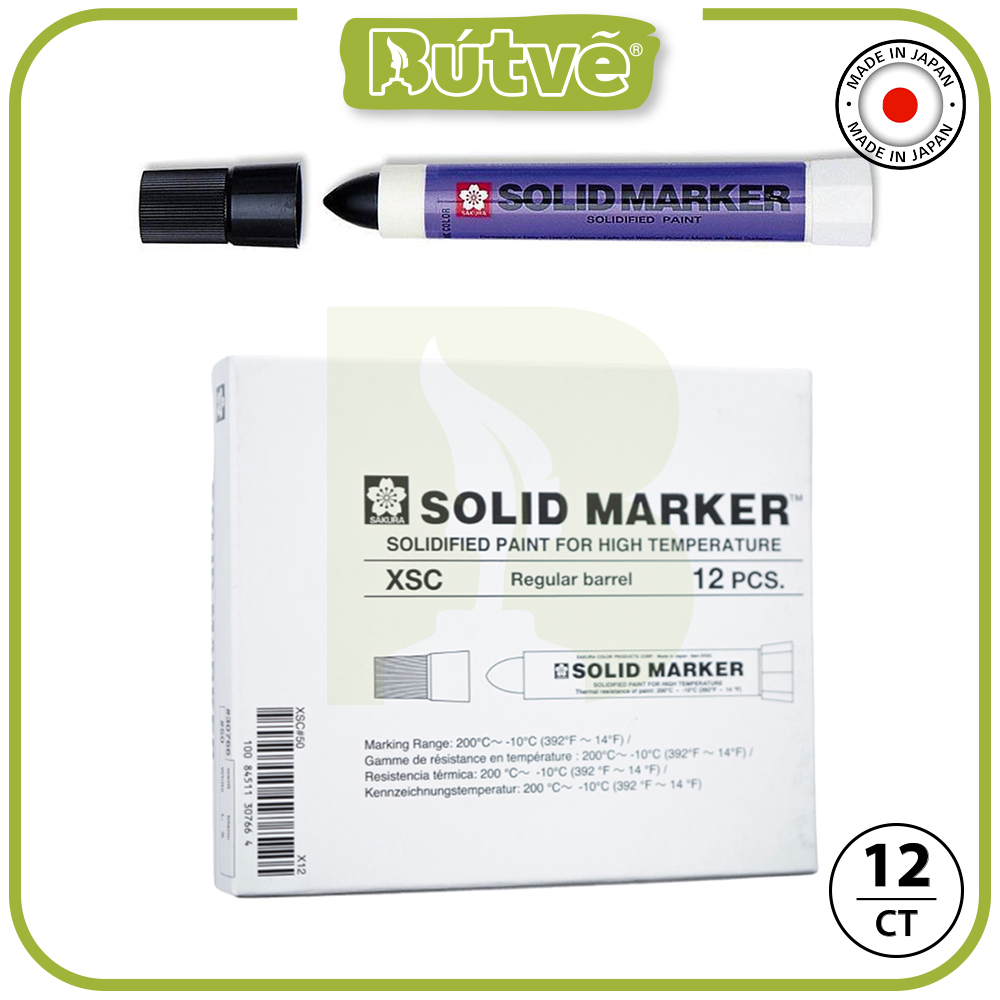 Bút sáp dầu chịu nhiệt độ cao Sakura Solid Marker High Temperature 12.0mm - Đen (Black) XSC#49