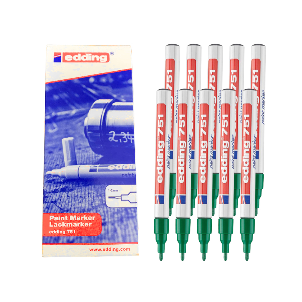 Bút sơn dầu vẽ đa chất liệu Edding 751 Paint Marker 1-2 mm - Xanh lá cây (Green)