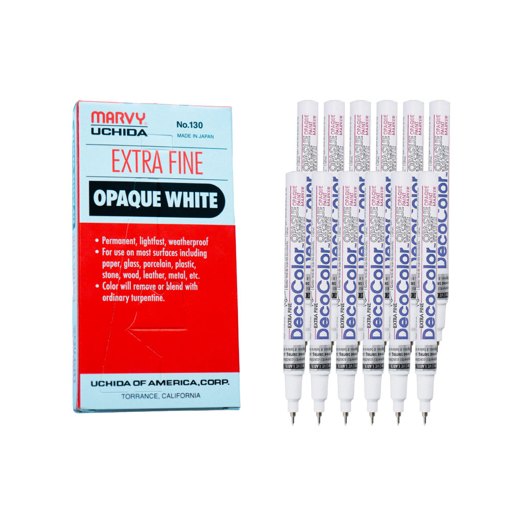 Bút sơn dầu viết thiệp Marvy DecoColor Paint Marker Extra Fine 0.8mm - Trắng (White) #130