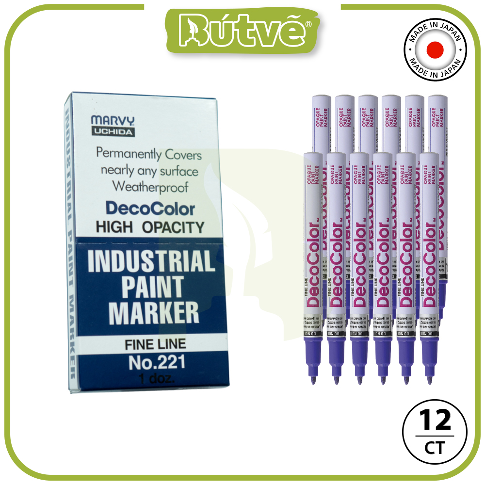 Bút sơn dầu đánh dấu công nghiệp Marvy DecoColor Industrial Paint Marker Fine 1.4mm - Tím (Violet) #221
