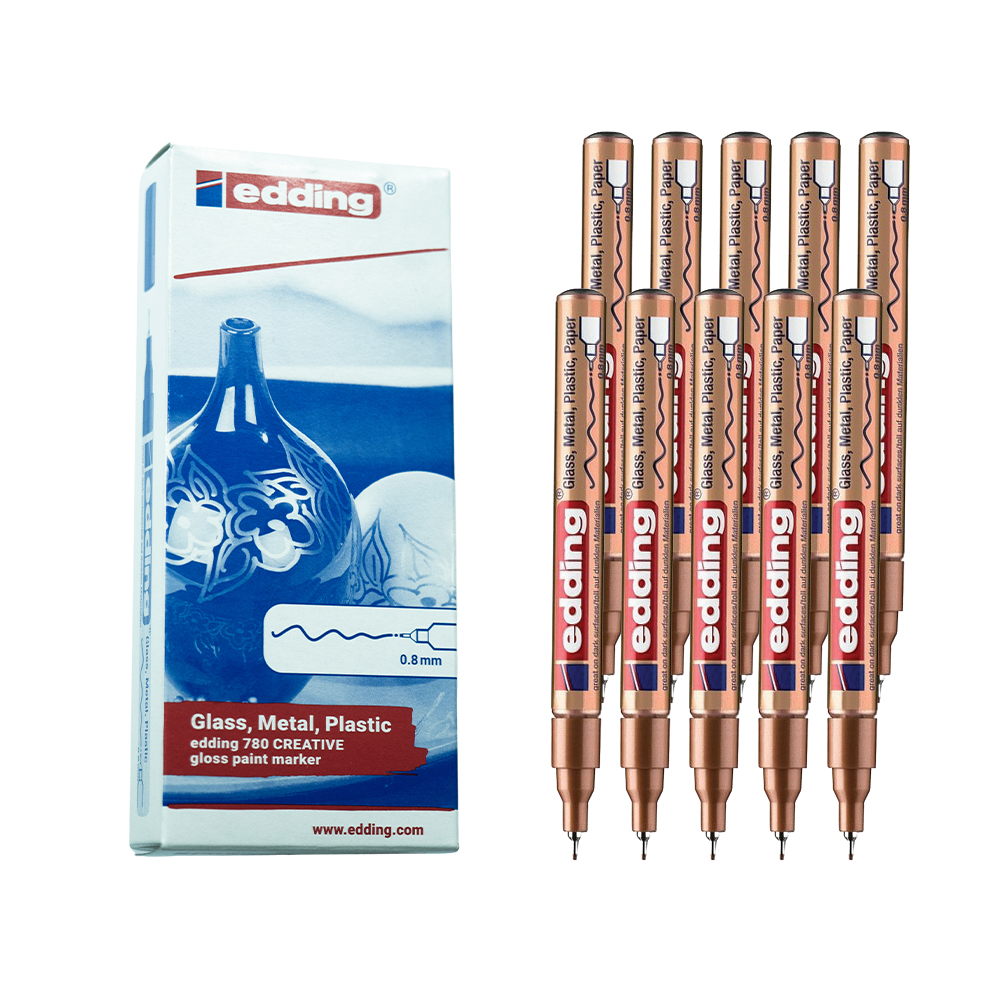 Bút sơn dầu viết thiệp không lem Edding 780 Paint Marker 0.8 mm - Đồng ánh kim (Copper)