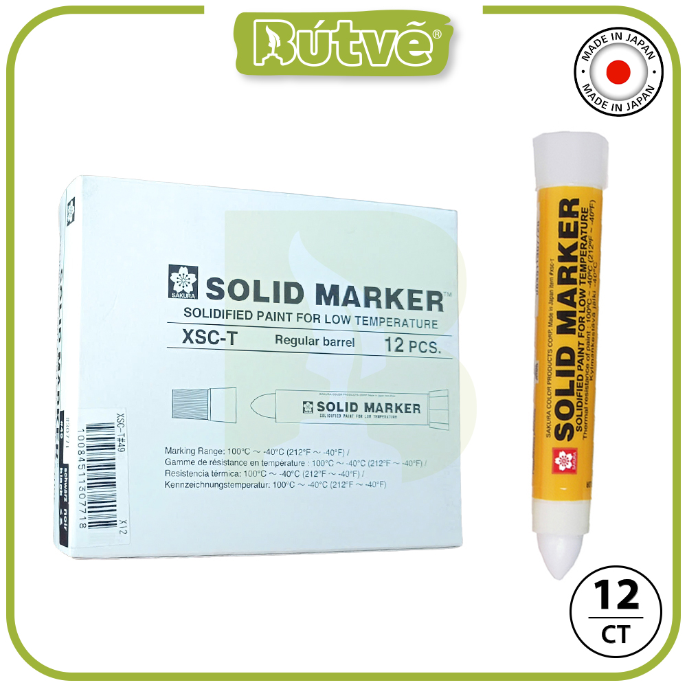 Bút sáp dầu chịu nhiệt độ thấp Sakura Solid Marker Low Temperature 12.0mm - Trắng (White) XSC-T#50