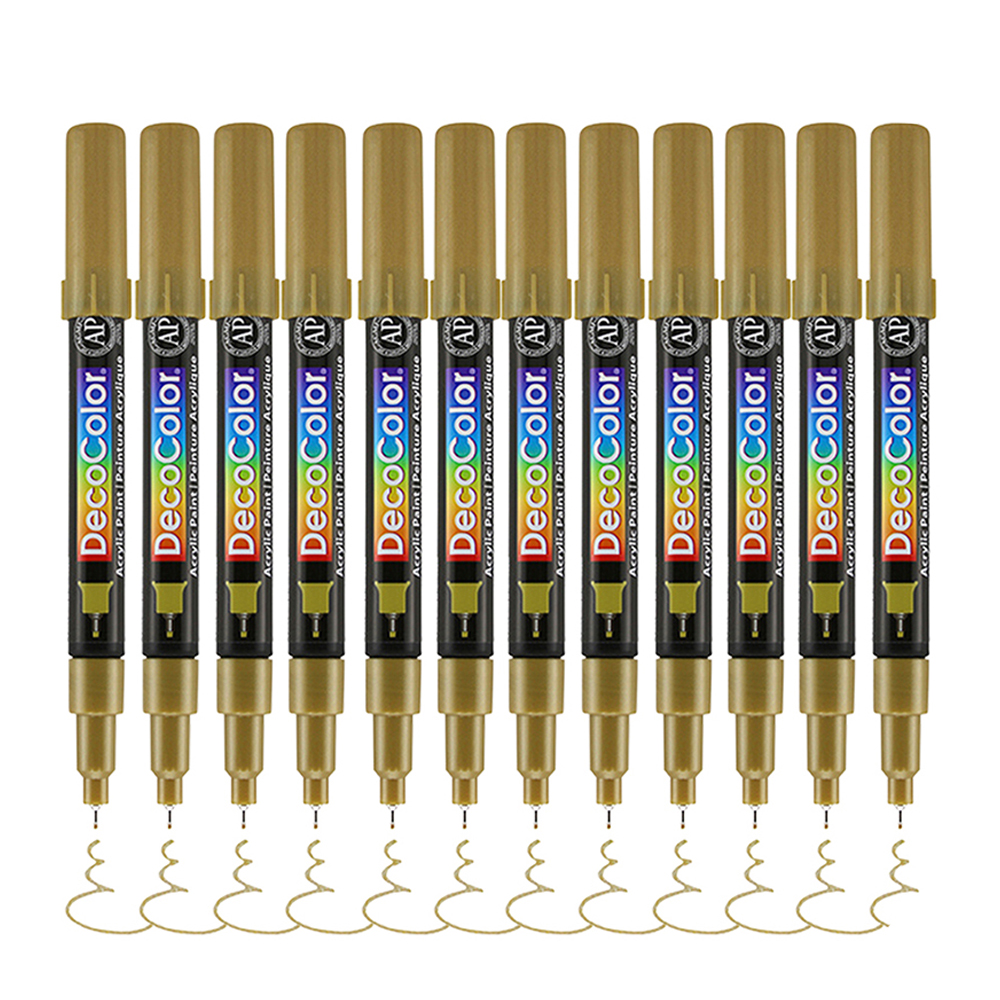 Bút sơn acrylic Marvy DecoColor Acrylic Extra Fine 0.8mm viết thiệp không lem - Vàng ánh kim (Gold) #115