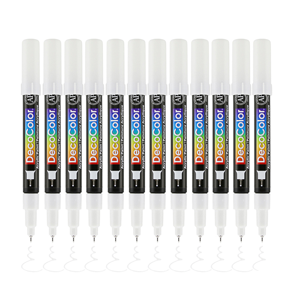 Bút sơn acrylic Marvy DecoColor Acrylic Extra Fine 0.8mm viết thiệp không lem - Trắng (White) #115