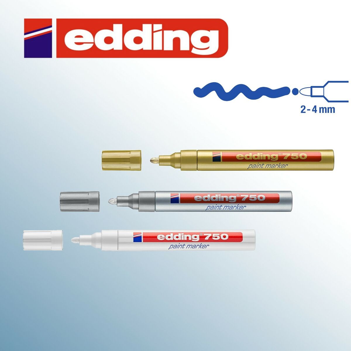 Bút sơn dầu vẽ đa chất liệu Edding 750 Paint Marker 2-4 mm - Hồng (Pink)