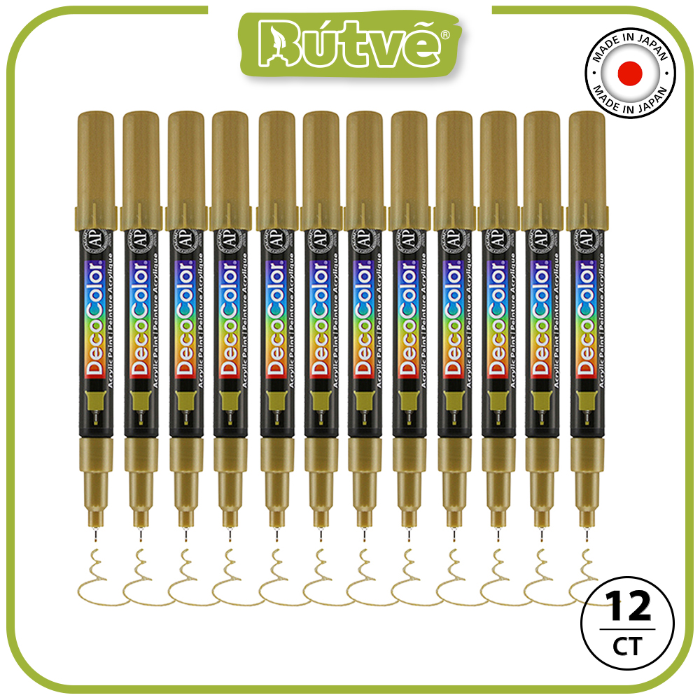 Bút sơn acrylic Marvy DecoColor Acrylic Extra Fine 0.8mm viết thiệp không lem - Vàng ánh kim (Gold) #115