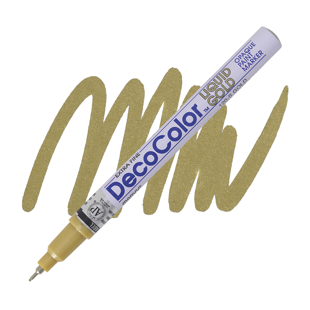 Bút sơn dầu viết thiệp Marvy DecoColor Paint Marker Extra Fine 0.8mm - Vàng ánh kim (Gold) #120