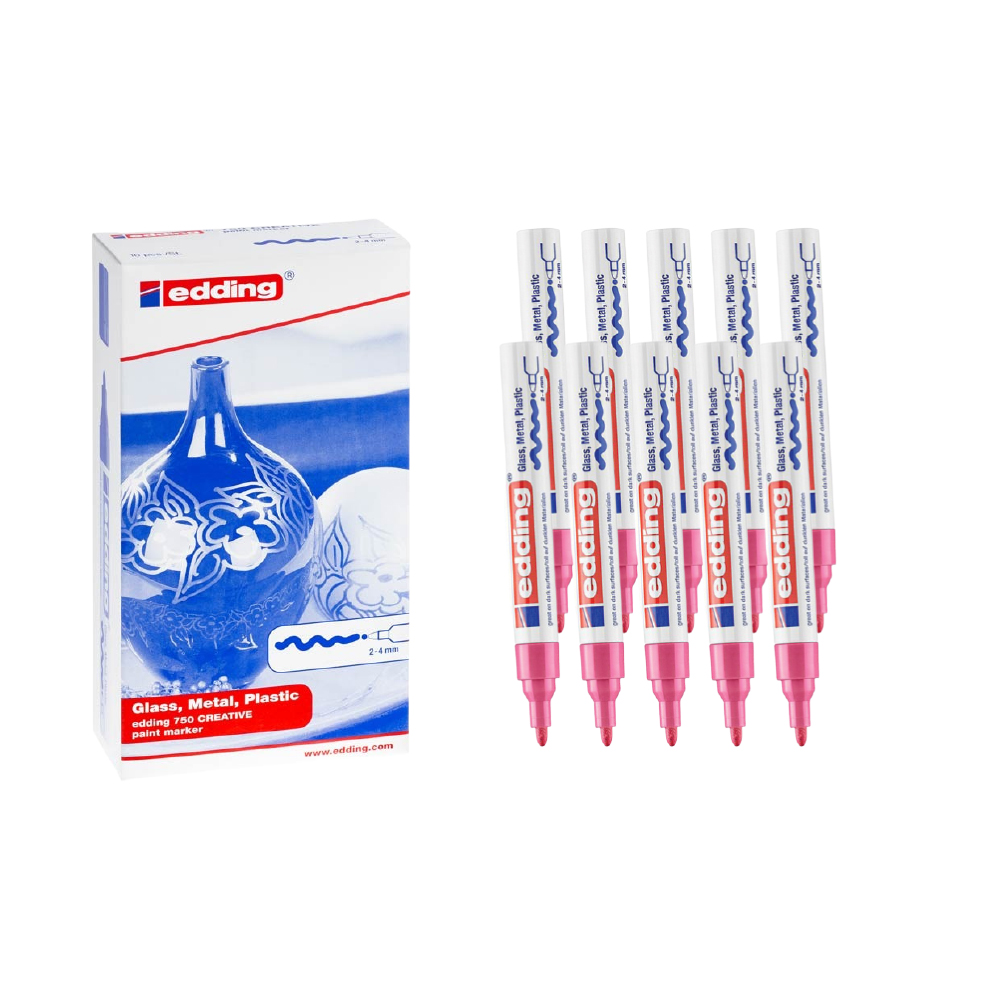 Bút sơn dầu vẽ đa chất liệu Edding 750 Paint Marker 2-4 mm - Hồng (Pink)