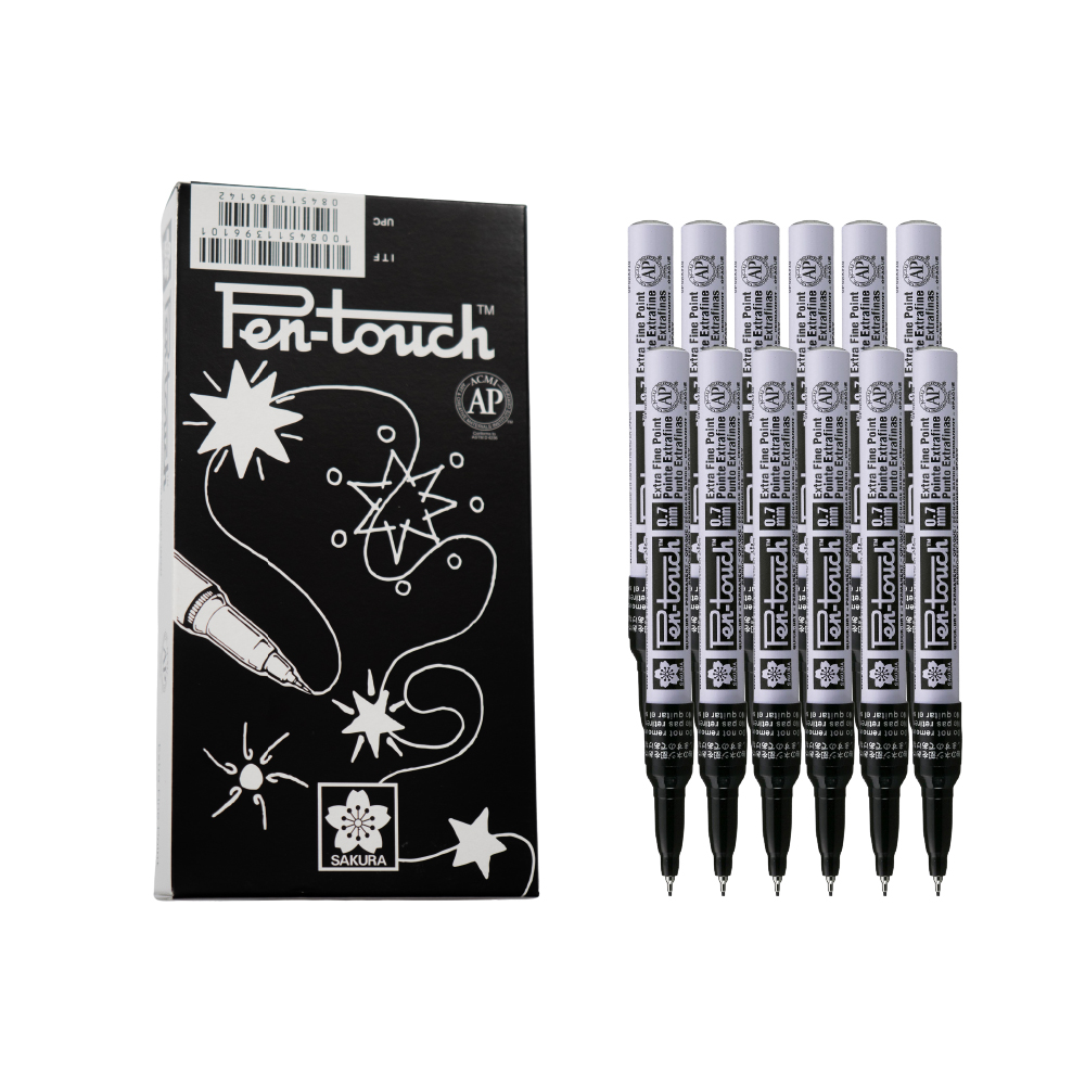 Bút sơn dầu Sakura Pentouch Extra Fine 0.7mm viết thiệp không lem - Đen (Black) XPSKA#49