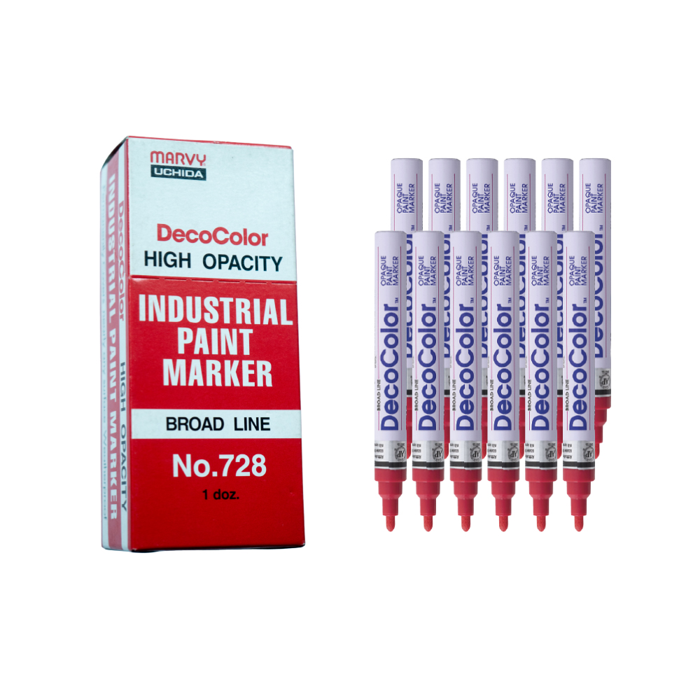 Bút sơn dầu đánh dấu công nghiệp Marvy DecoColor Industrial Paint Marker Broad 2.0mm - Đỏ (Red) #728