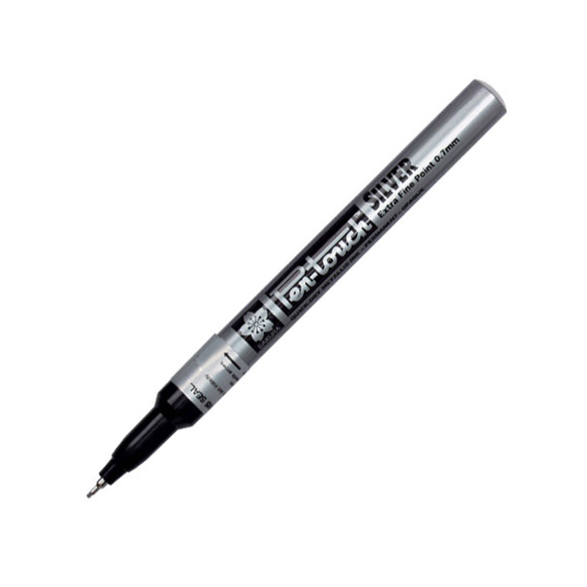 Bút sơn dầu Sakura Pentouch Extra Fine 0.7mm viết thiệp không lem - Bạc ánh kim (Silver) 41102