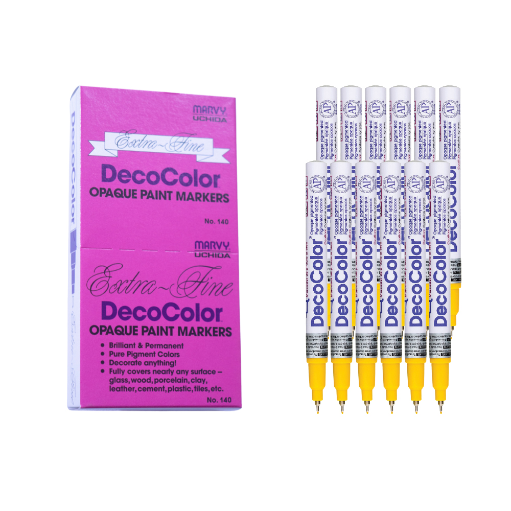 Bút sơn dầu viết thiệp Marvy DecoColor Paint Marker Extra Fine 0.8mm - Vàng (Yellow) #140