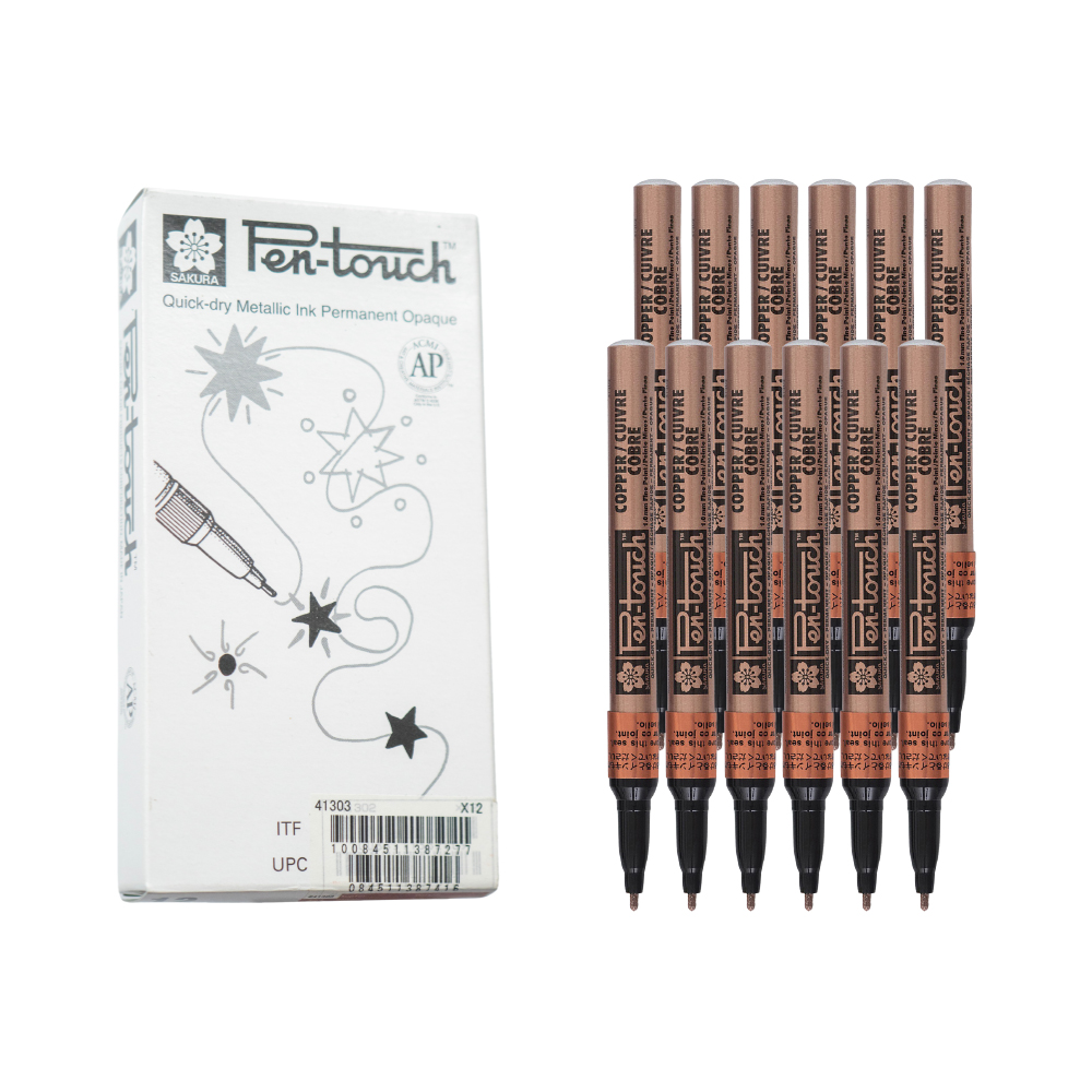 Bút sơn dầu Sakra Pentouch Fine Point 1.0mm đánh dấu đa năng - Đồng ánh kim (Copper) 41303