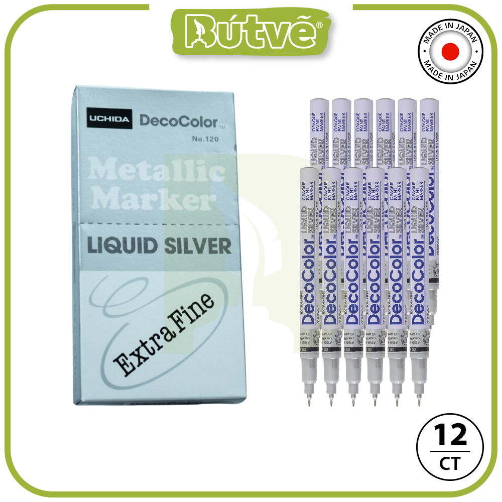 Bút sơn dầu viết thiệp Marvy DecoColor Paint Marker Extra Fine 0.8mm - Bạc ánh kim (Silver) #120