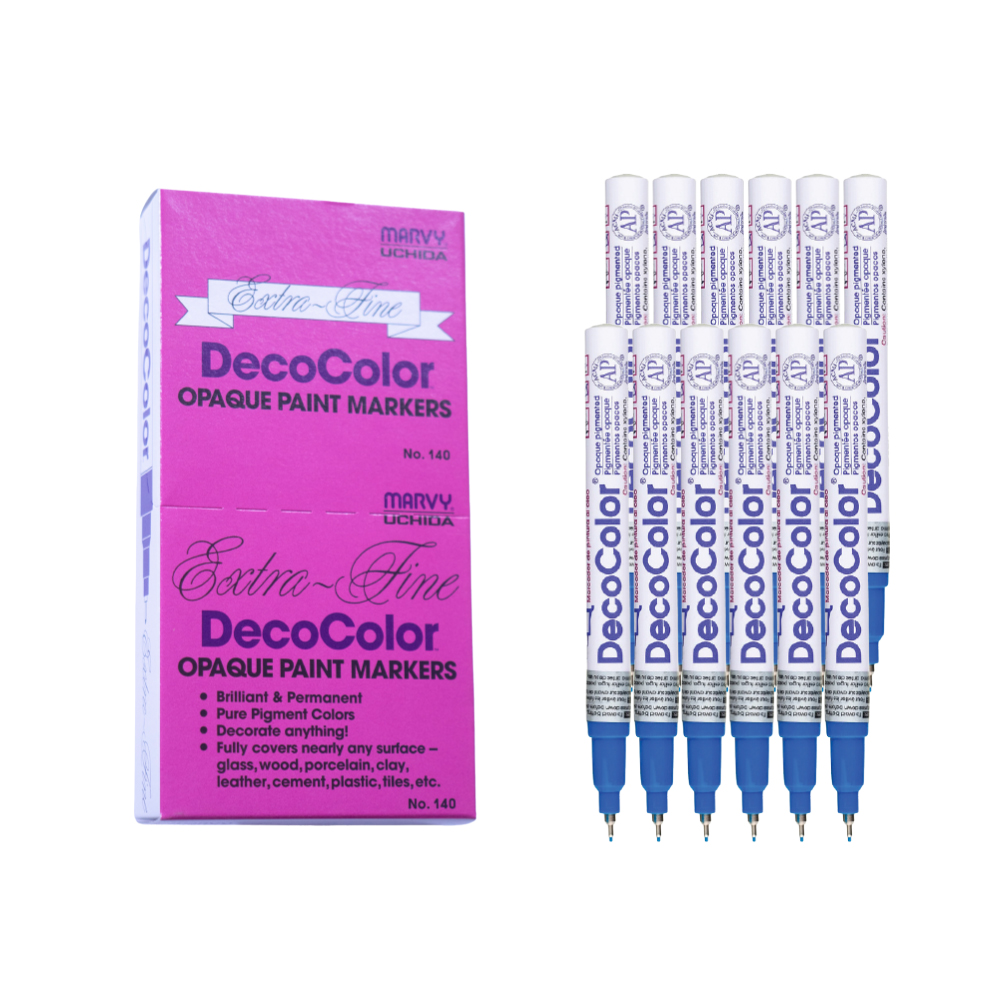 Bút sơn dầu viết thiệp Marvy DecoColor Paint Marker Extra Fine 0.8mm - Xanh dương (Blue) #140