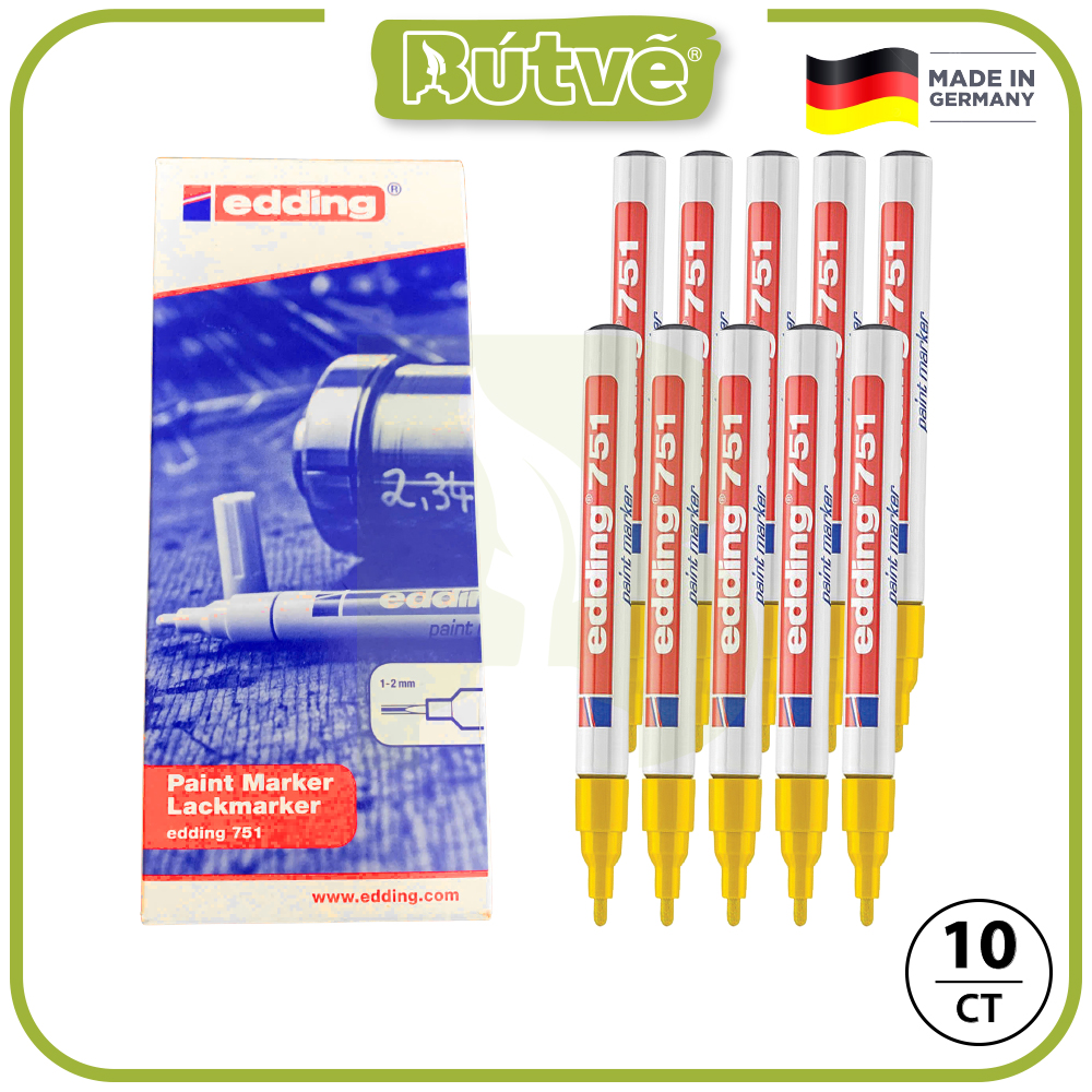 Bút sơn dầu vẽ đa chất liệu Edding 751 Paint Marker 1-2 mm - Vàng (Yellow)