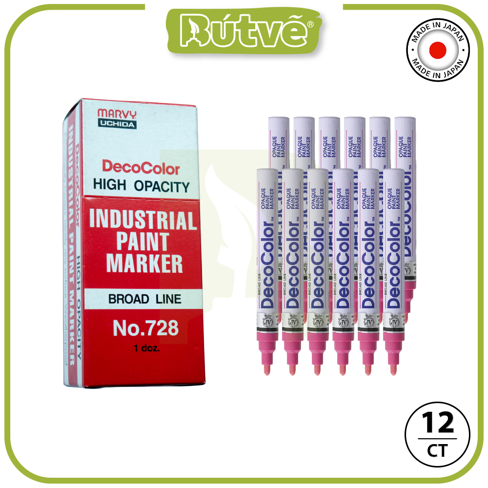 Bút sơn dầu đánh dấu công nghiệp Marvy DecoColor Industrial Paint Marker Broad 2.0mm - Hồng (Pink) #728