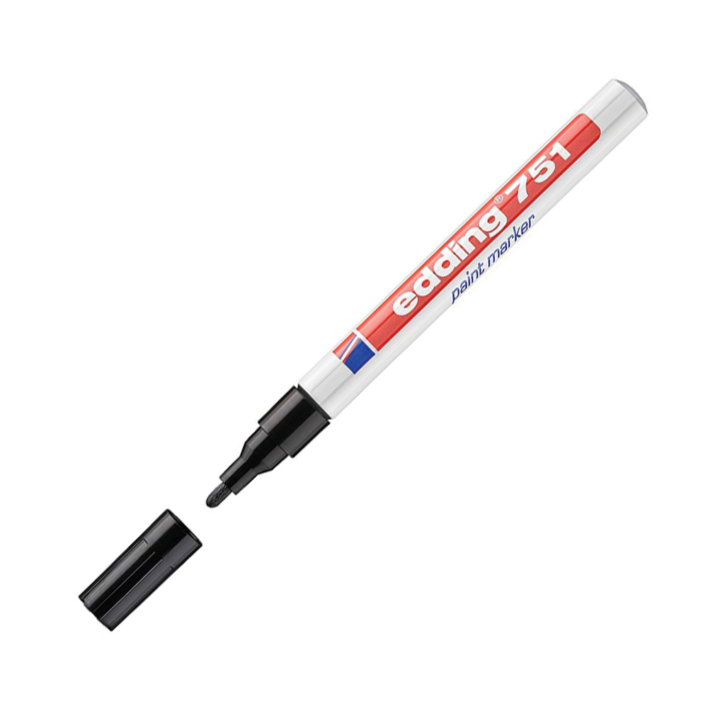 Bút sơn dầu vẽ đa chất liệu Edding 751 Paint Marker 1-2 mm - Đen (Black)