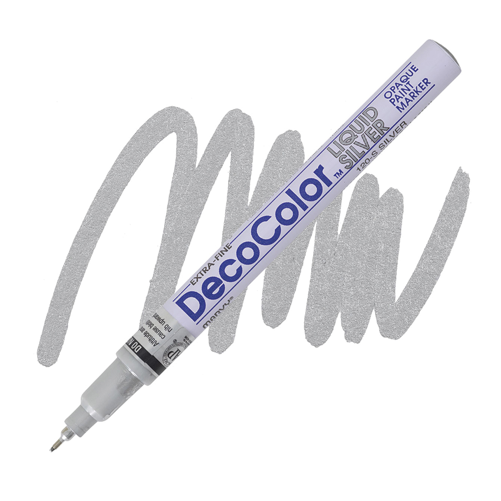 Bút sơn dầu viết thiệp Marvy DecoColor Paint Marker Extra Fine 0.8mm - Bạc ánh kim (Silver) #120