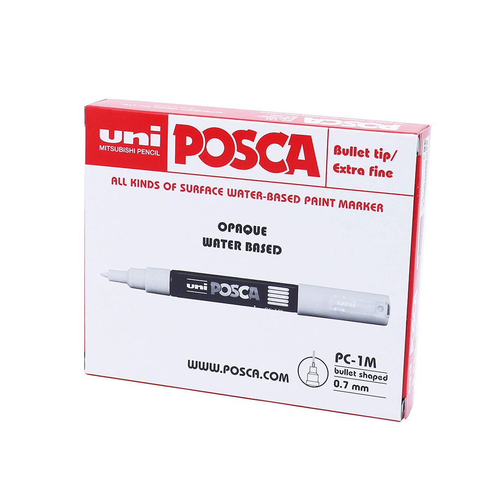 Bút sơn nước Uni Posca Paint Marker PC-1M 0.7mm vẽ trang trí đa chất liệu - Đen (Black)