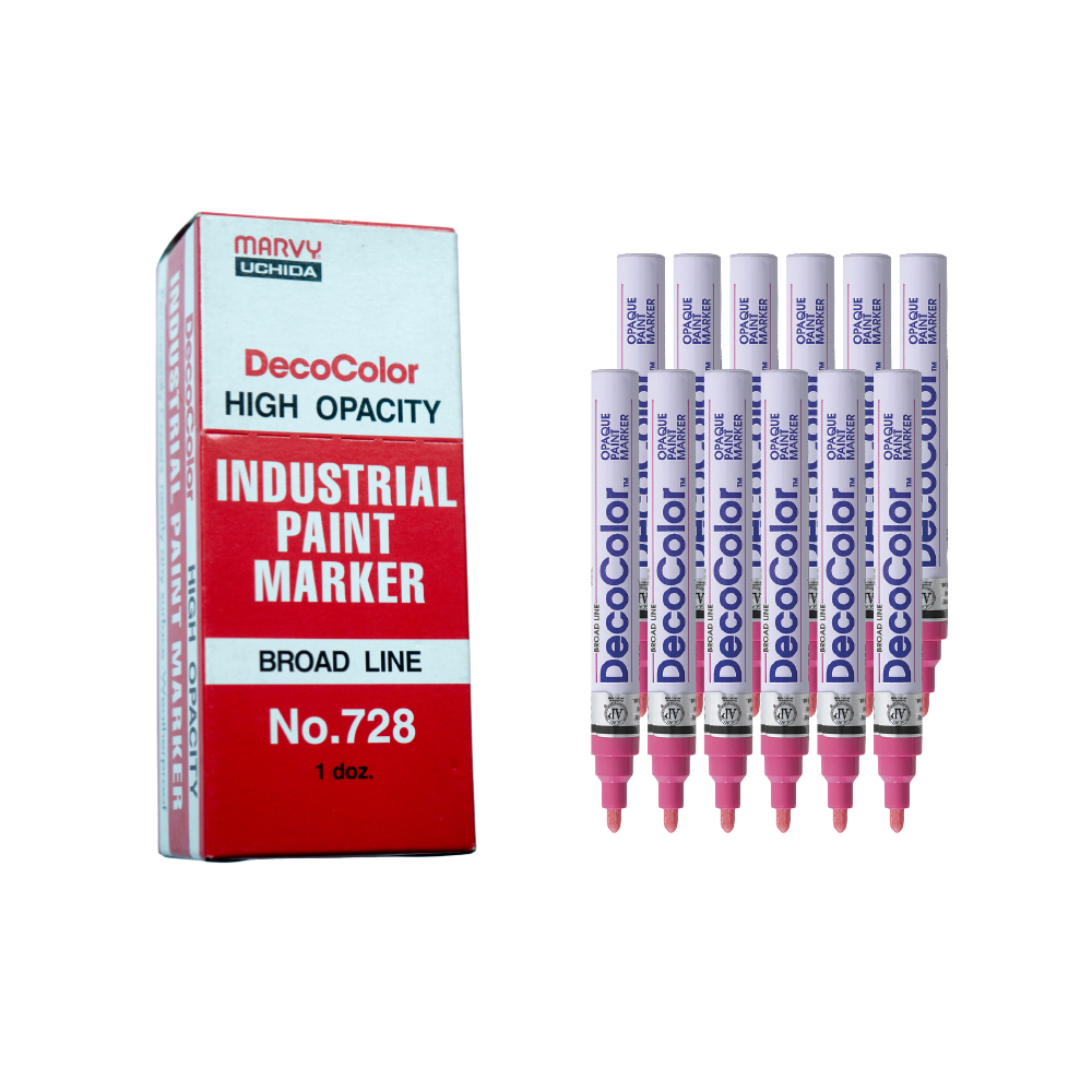 Bút sơn dầu đánh dấu công nghiệp Marvy DecoColor Industrial Paint Marker Broad 2.0mm - Hồng (Pink) #728