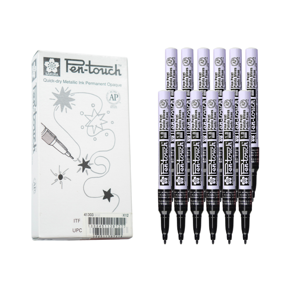Bút sơn dầu Sakra Pentouch Fine Point 1.0mm đánh dấu đa năng - Đen (Black) XPMKA#49