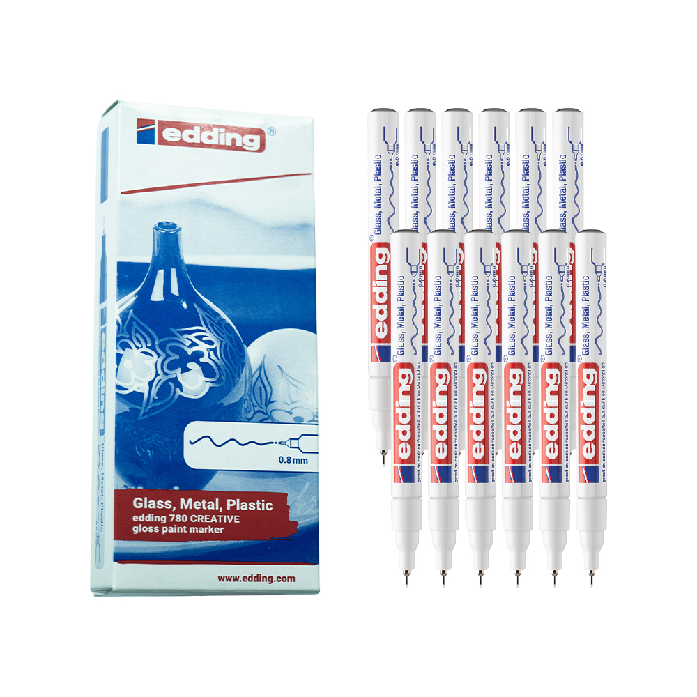 Bút sơn dầu viết thiệp không lem Edding 780 Paint Marker 0.8 mm - Trắng (White)