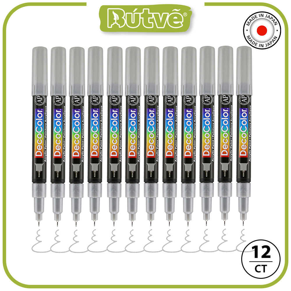 Bút sơn acrylic Marvy DecoColor Acrylic Extra Fine 0.8mm viết thiệp không lem - Bạc ánh kim (Silver) #115