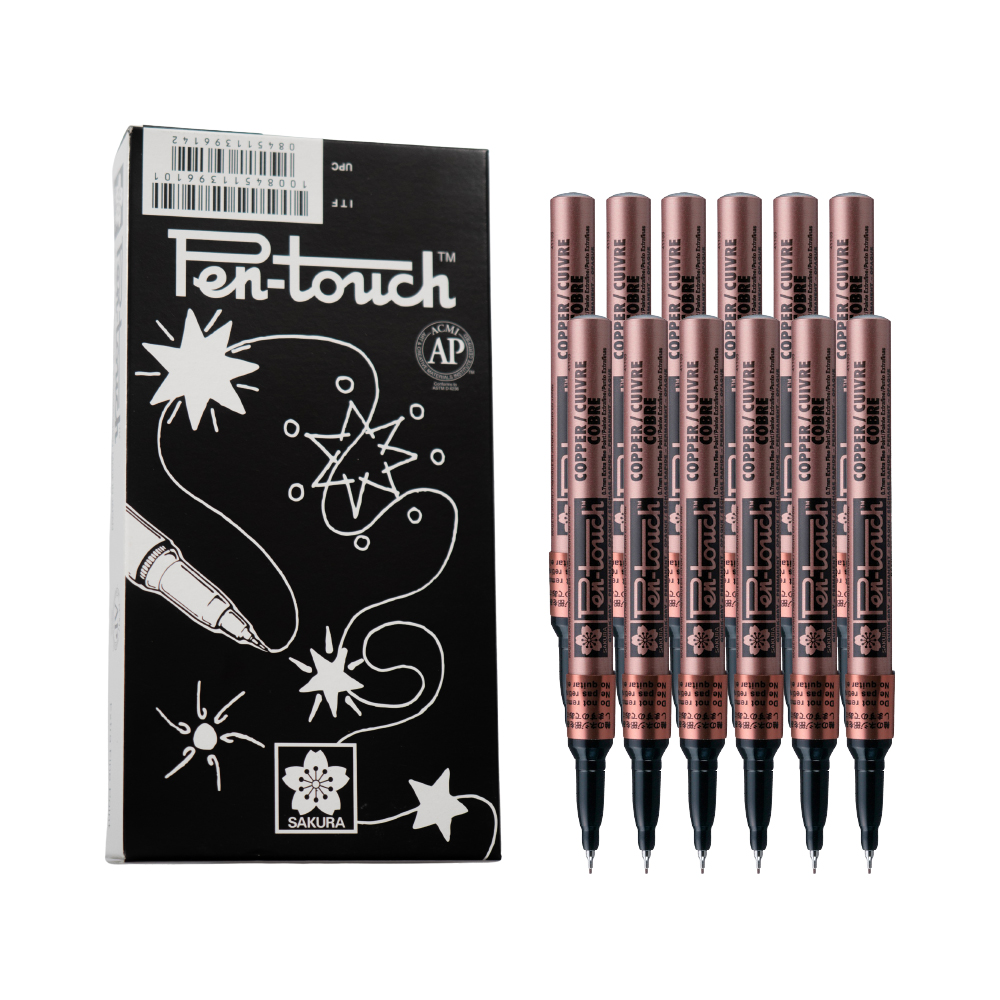 Bút sơn dầu Sakura Pentouch Extra Fine 0.7mm viết thiệp không lem - Đồng ánh kim (Copper) 41103