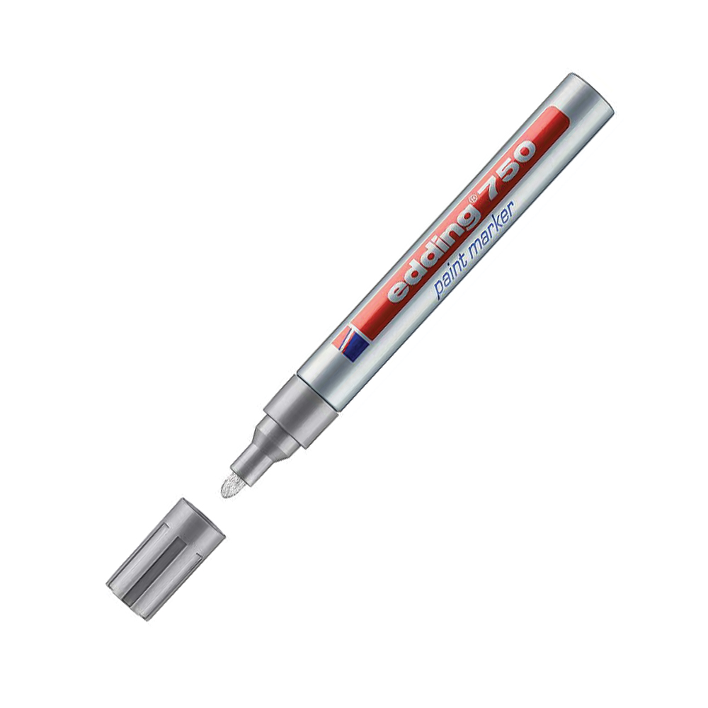 Bút sơn dầu vẽ đa chất liệu Edding 750 Paint Marker 2-4 mm - Bạc ánh kim (Silver)