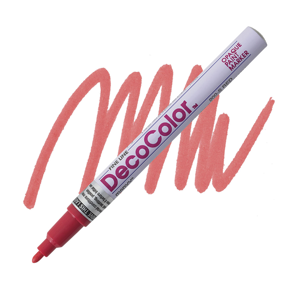 Bút sơn dầu đánh dấu công nghiệp Marvy DecoColor Industrial Paint Marker Fine 1.4mm - Đỏ (Red) #221