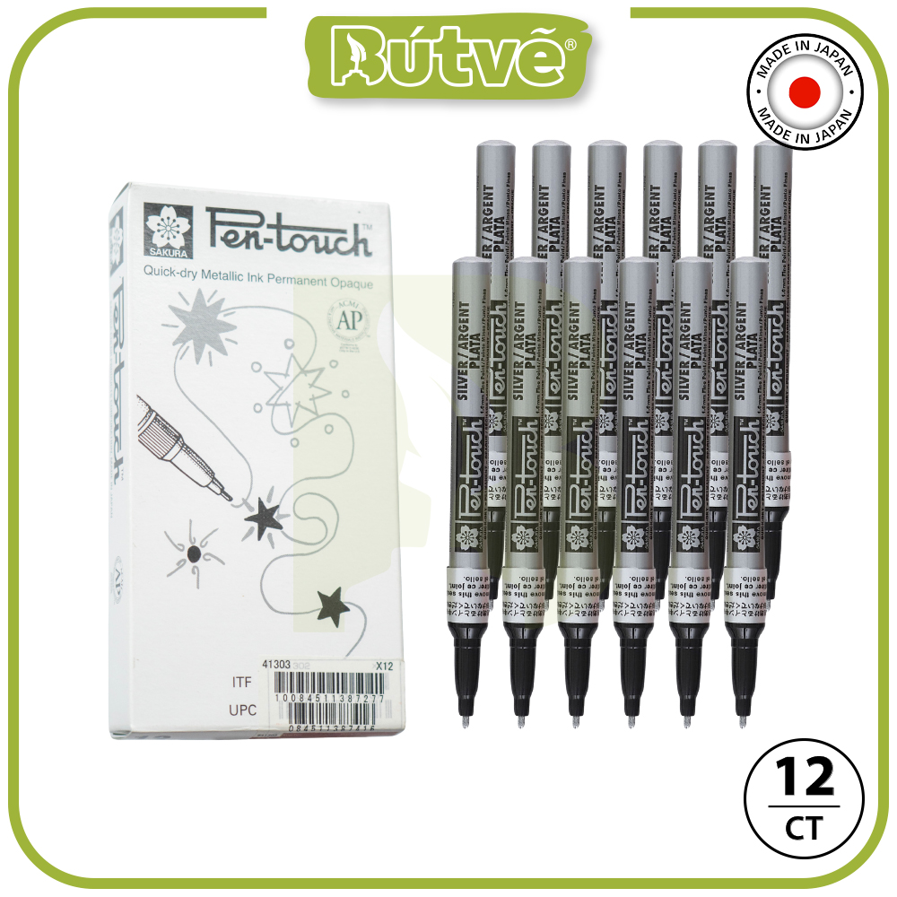 Bút sơn dầu Sakra Pentouch Fine Point 1.0mm đánh dấu đa năng - Bạc ánh kim (Silver) 41302