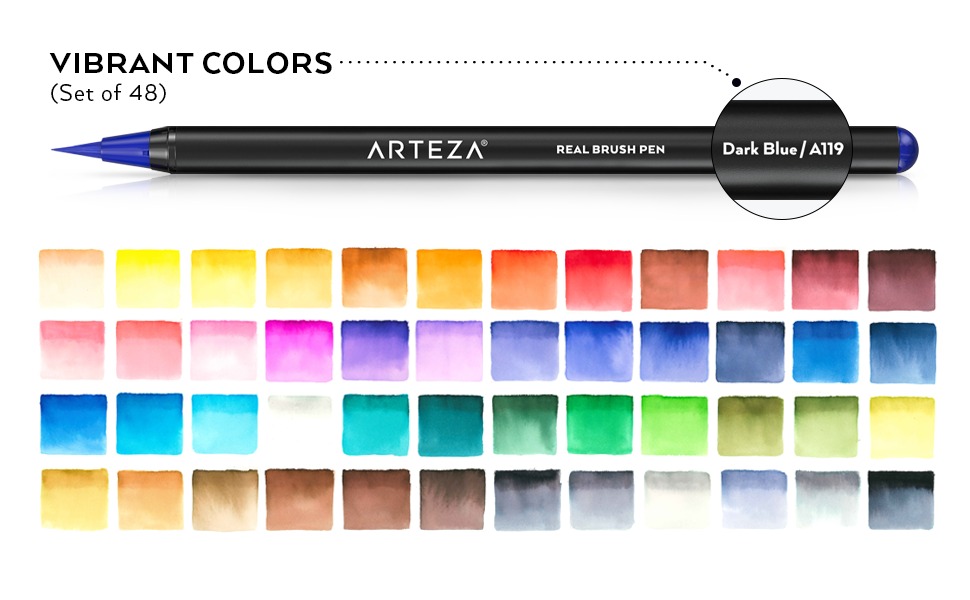 Bộ 96 cây bút lông màu ngòi cọ cao cấp Arteza Brush Pens (Hộp nhựa)