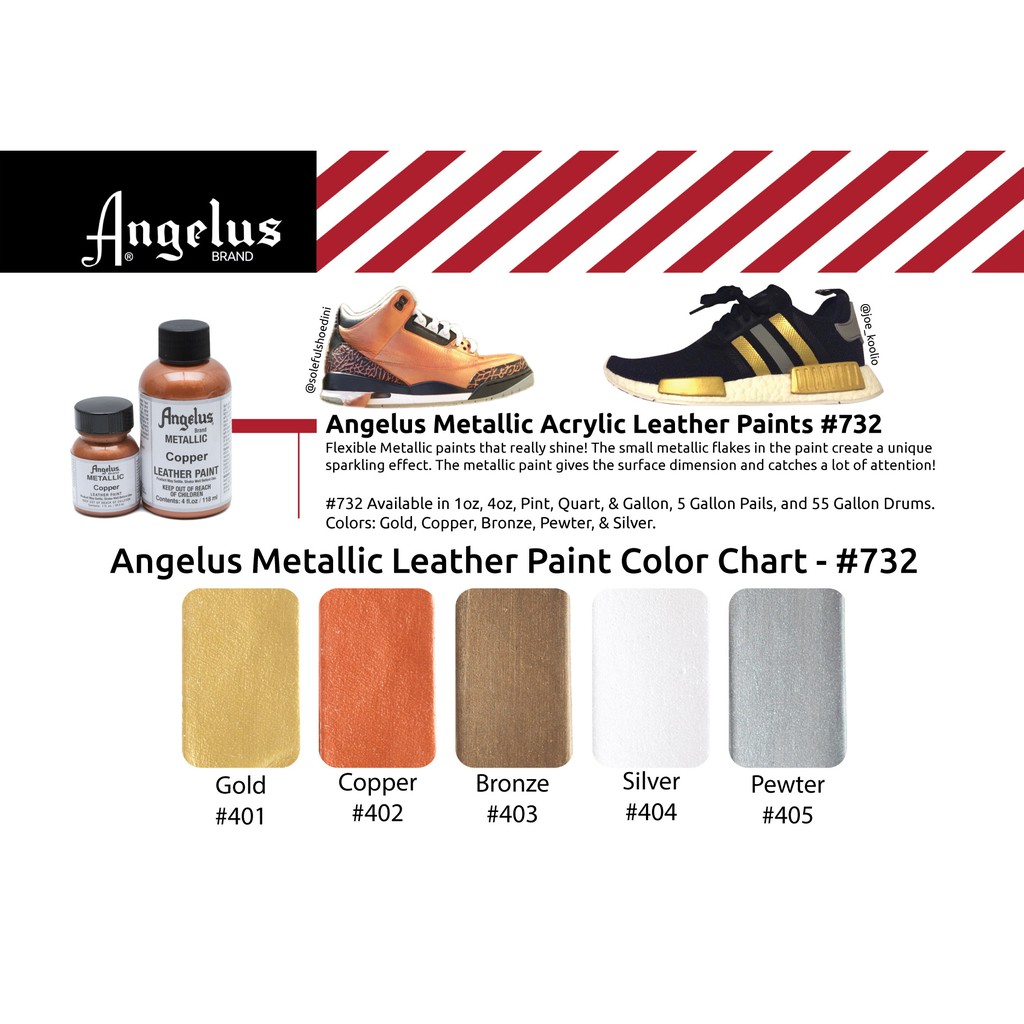 Màu acrylic ánh kim vẽ lên da, vải Angelus Leather Paint (Metallic) – 118ml (4Oz)