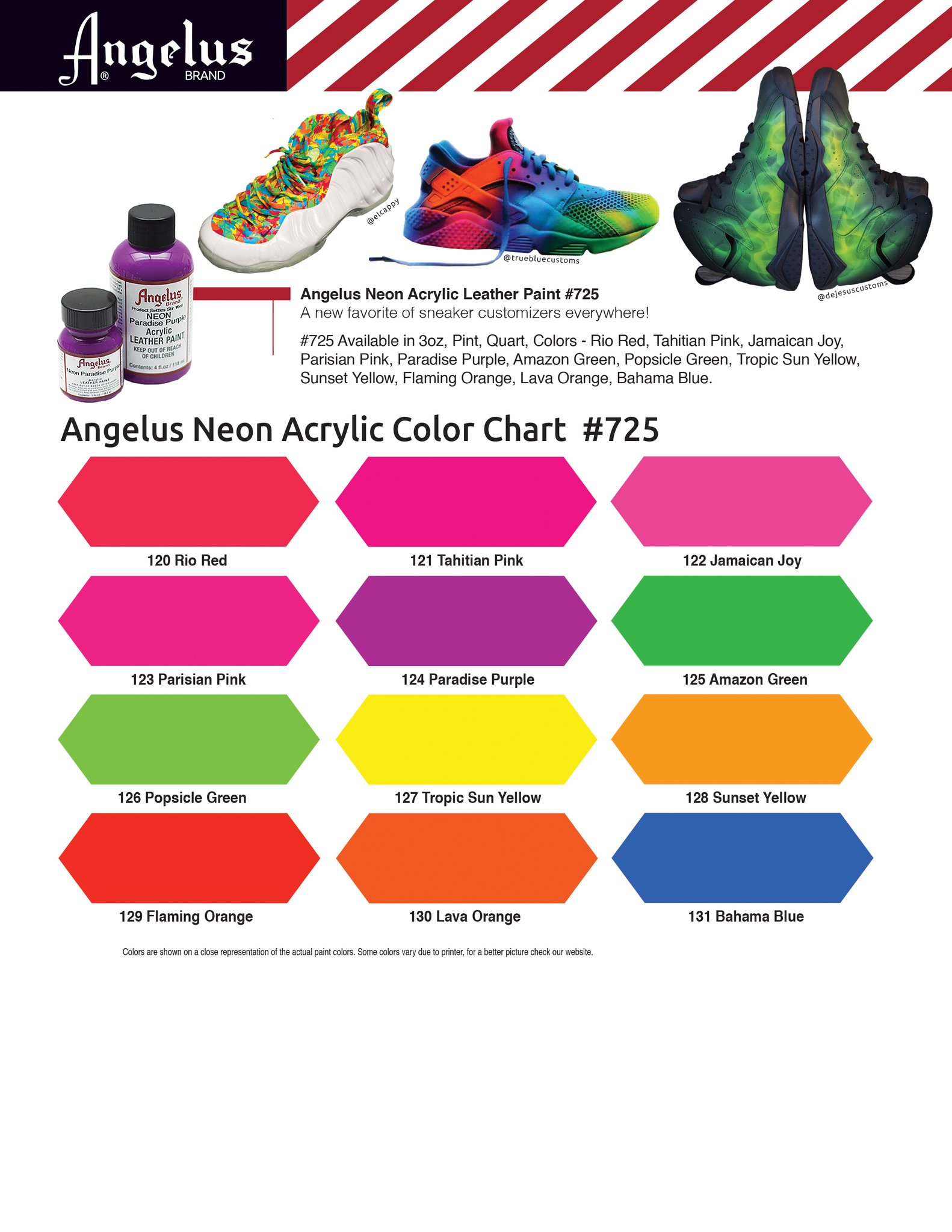 Màu acrylic vẽ lên da, vải Angelus Leather Paint (Neon) – 29.5ml (1Oz)