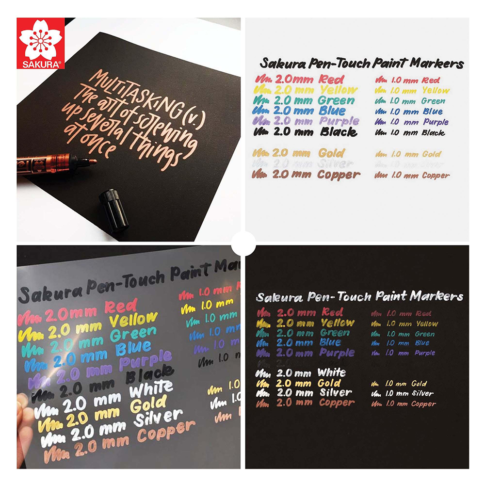Bút sơn dầu ngòi dẹp vẽ đa chất liệu Sakura PenTouch Calligrapher, Fine Point - Ngòi 0.6 / 1.8mm (Cây lẻ)
