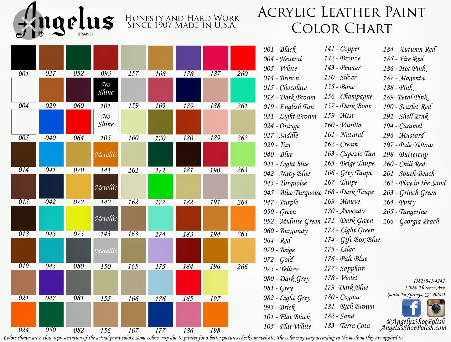 Màu acrylic ánh kim vẽ lên da, vải Angelus Leather Paint (Metallic) – 118ml (4Oz)