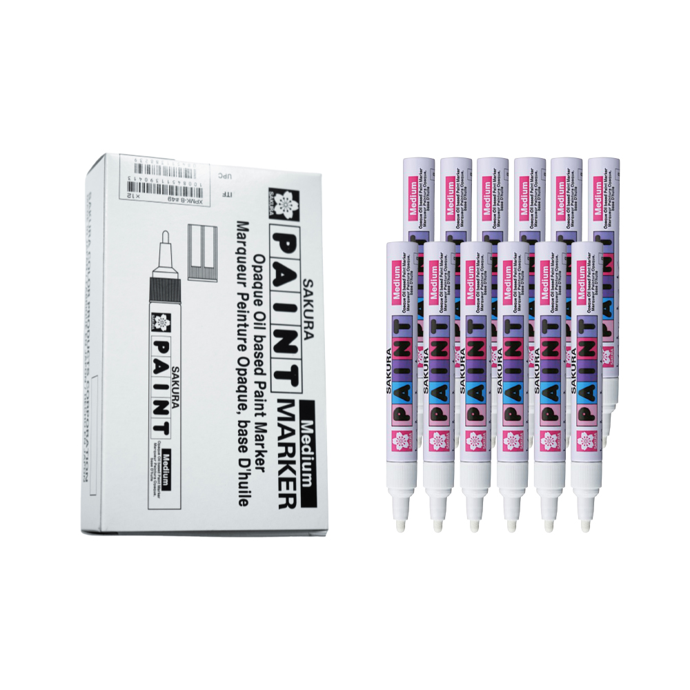 Bút sơn dầu đánh dấu công nghiệp Sakura Paint Marker Medium Point 2.0mm - Trắng (White) XPMK-B#50