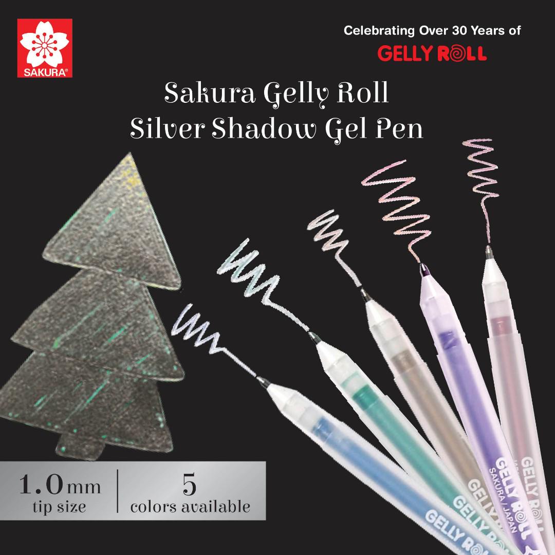 Bút bi Gel vàng ánh kim có viền màu Sakura Gelly Roll Silver Shadow - Ngòi 0.7mm