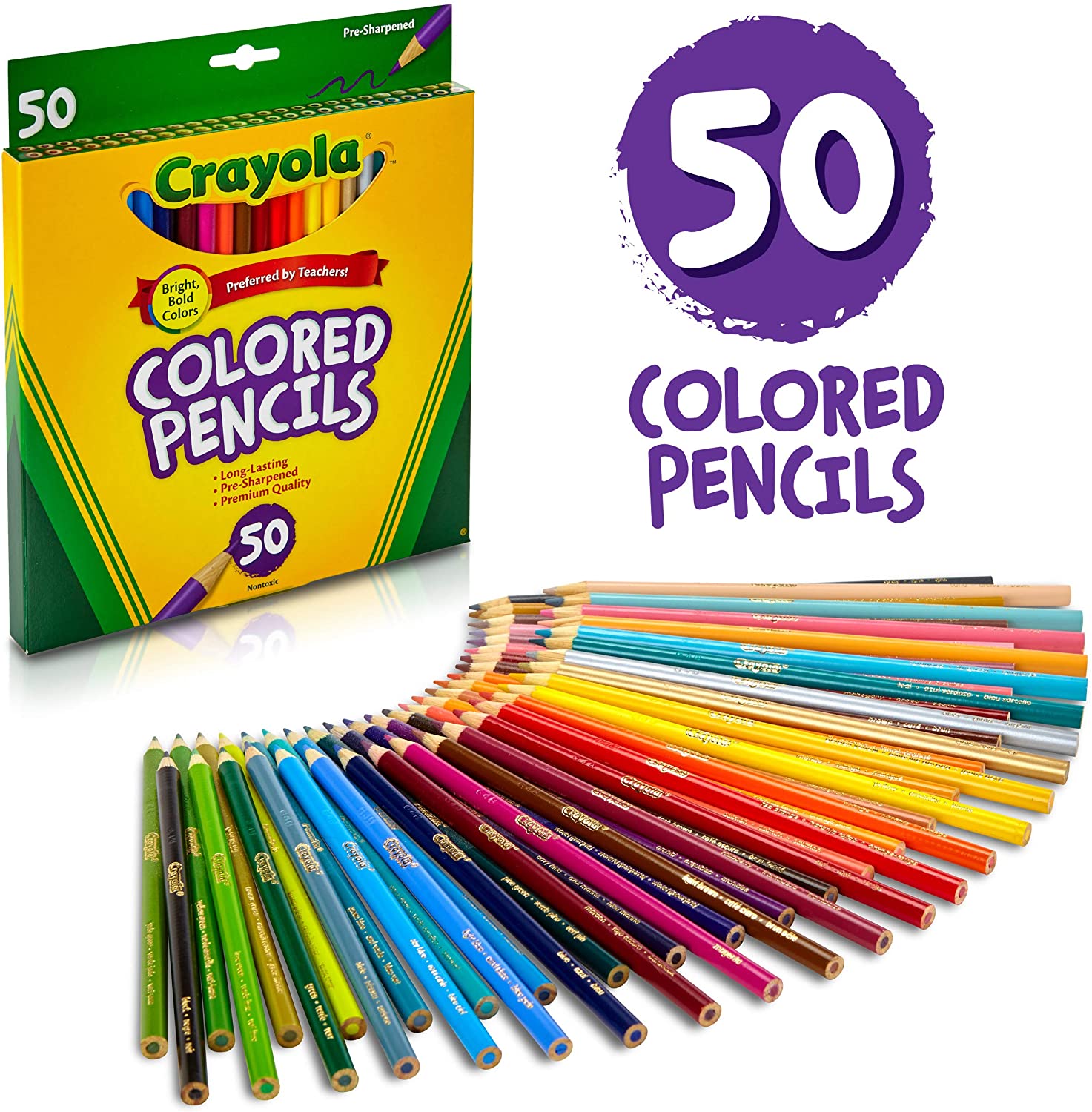Bộ 50 bút chì màu an toàn cho trẻ Crayola Colored Pencil