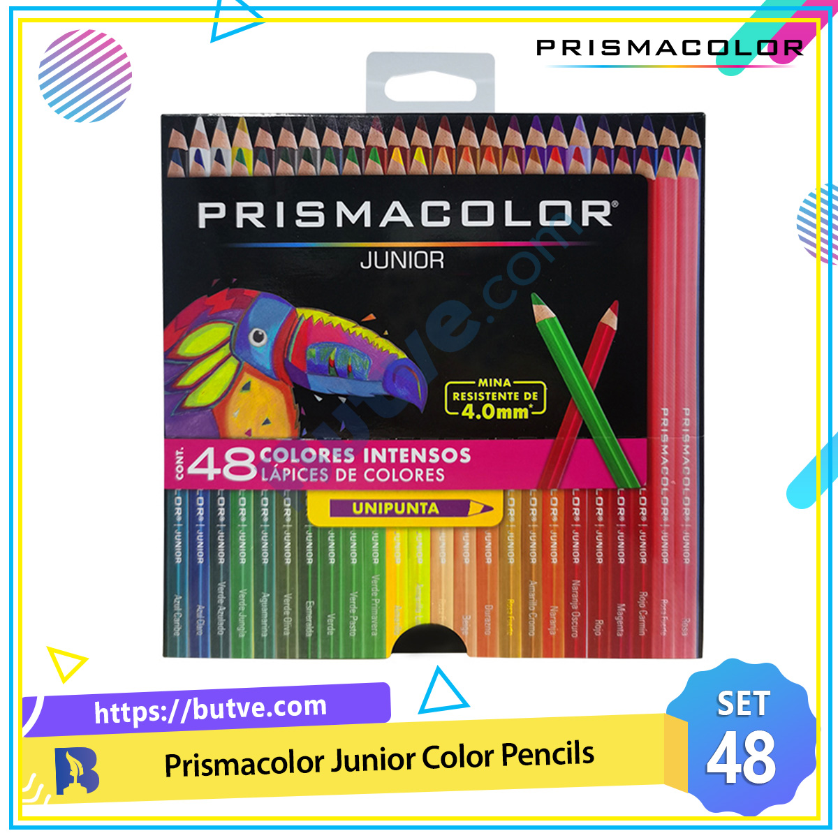 Hộp 48 bút chì màu hạng phổ thông Prismacolor Junior Colored Pencils