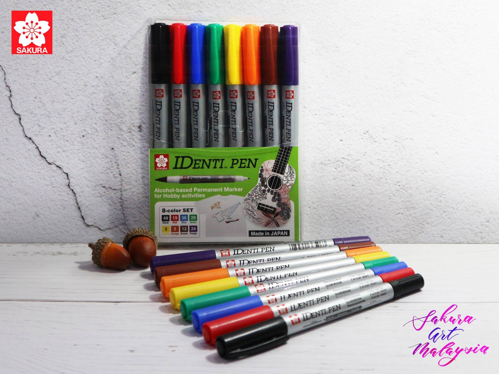 Bút lông dầu 2 đầu đánh dấu đa chất liệu Sakura Identi Pen Dual Point - Ngòi 0.4mm / 1.0mm