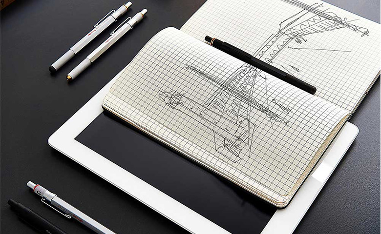 Bút chì bấm cơ học cao cấp, có đầu cảm ứng Rotring 800+ Mechanical Pencil