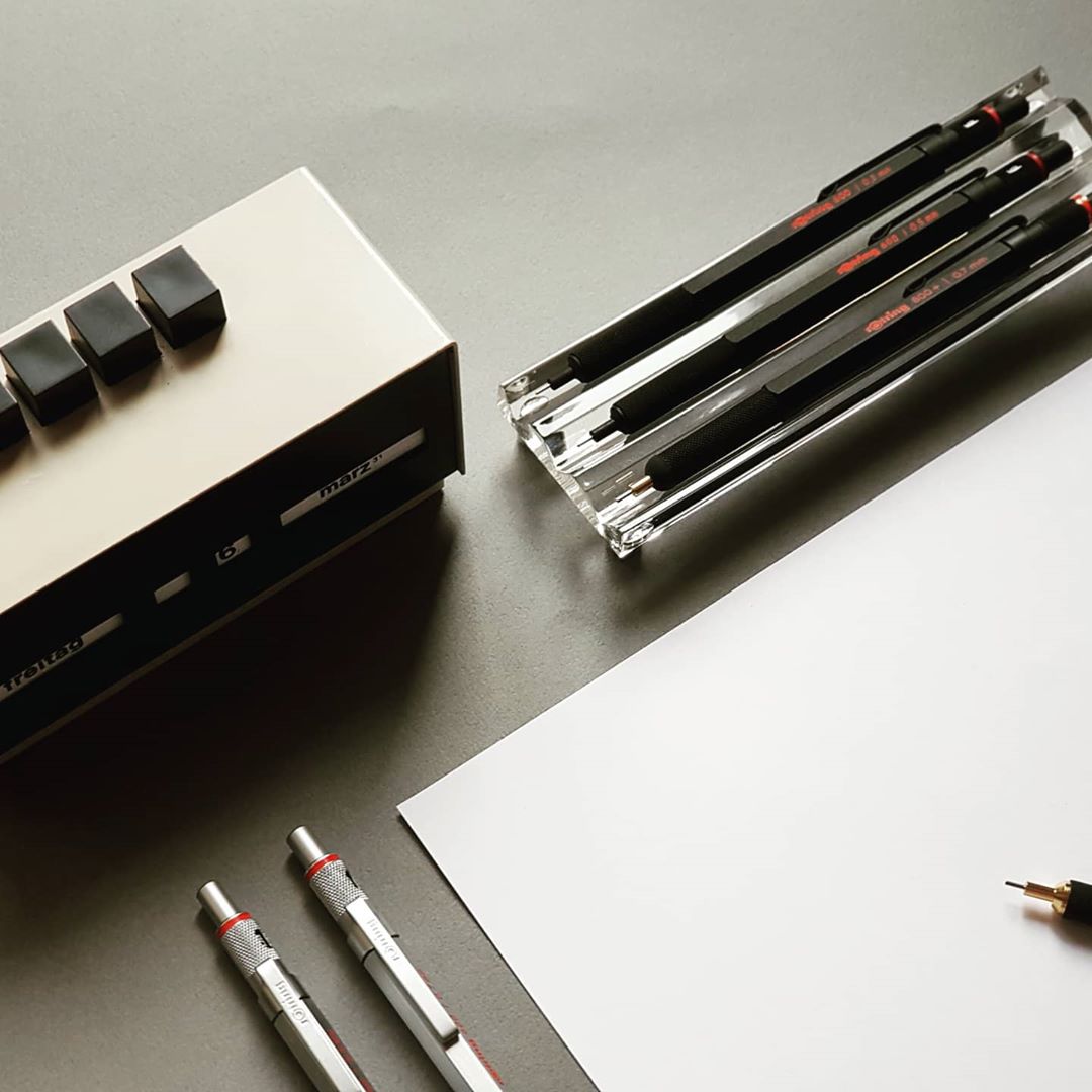 Bút chì bấm cơ học cao cấp, có đầu cảm ứng Rotring 800+ Mechanical Pencil
